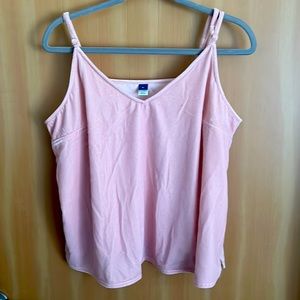 Velvet Light pink v neck tank cami camisole with adjustable straps